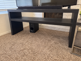 IKEA TV Stand / TV Bench, Media Console with Lower Shelf - Black-Brown