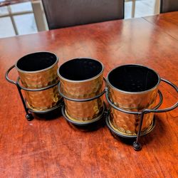 New - 15" (3.25"d) Gold Candle / Utensil Holder