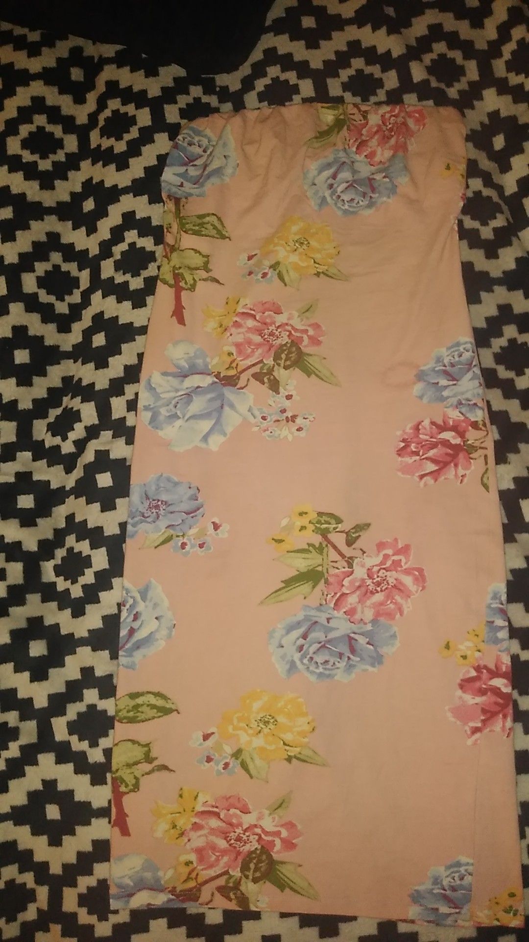 Stretchy pink blue flower Derek Heart sundress