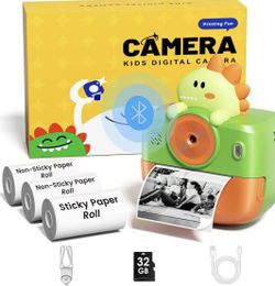 Bluetooth Instant Print Camera for Kids, Childrens Instant Print Camera Gift