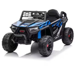 12-Volt Kids Electric Car Ride On UTV Battery Powered Truck with Music/LED Lights, Blue