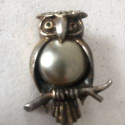 Vintage Signed Marslieu Owl Brooch Rare Find 