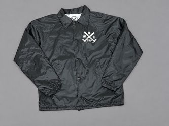 Willy's Workshop Coaches Jacket Size Small Black Skateshop Windbreaker
