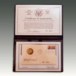 US Centennial Statue of Liberty 14K Gold Proof Coin by the American Mint