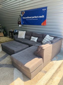 Ashley Sectional Sofa-Couch w Ottoman