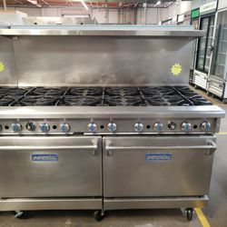 Used Imperial 60"L Range With 10 Burners N Standard Ovens Nat Gas 