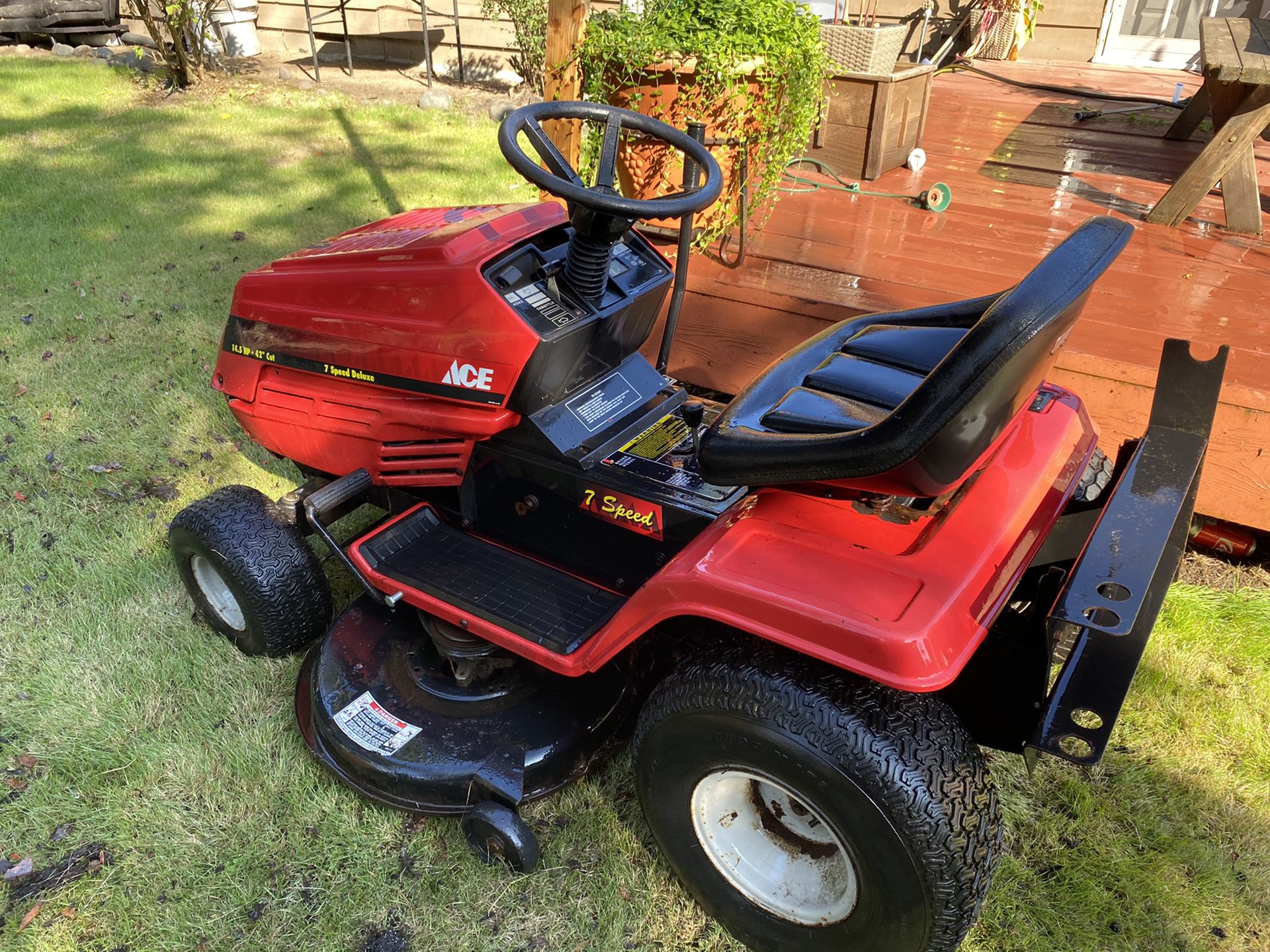 Ace riding lawn mower