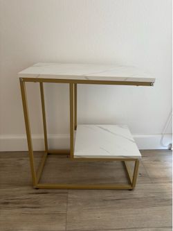 Marble shelf side table