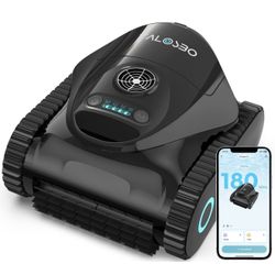 Robotic Pool Cleaner, 180 Mins, Ultra-Strong Suction, Wall & Waterline Cleaning, Pool Vacuum for Inground Pools up to 1615 sq.ft, Dual Filtration, Sma