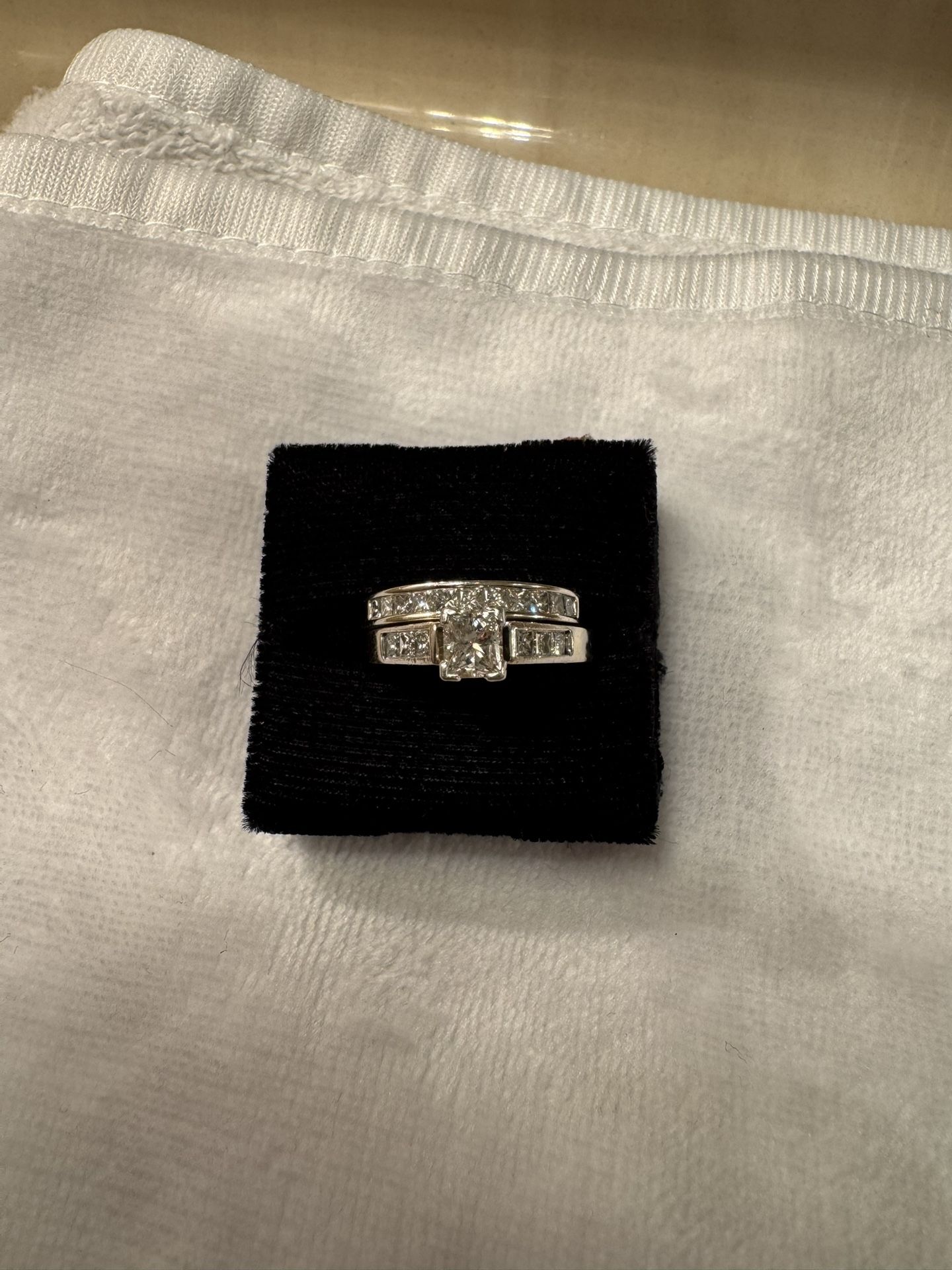 14K Gold Bridal Set – ~0.60ct Diamond – Princess Channel Set – Size 6.75