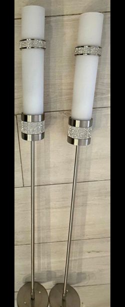 Light Pendants crystal accents and metal base length is 40”
12" wide