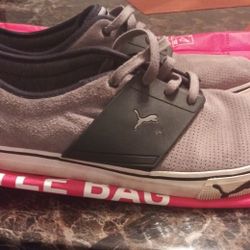 Black and Silver Puma Shoes