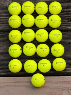 TaylorMade Distance+ Yellow Golf Balls – 20 Ball Lot | Used 3A/4A