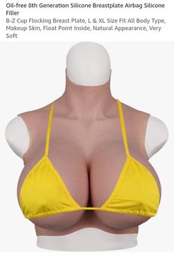 NEW SIZE H / LIGHT BROWN SILICONE FAKE BREAST FOR SHOWS