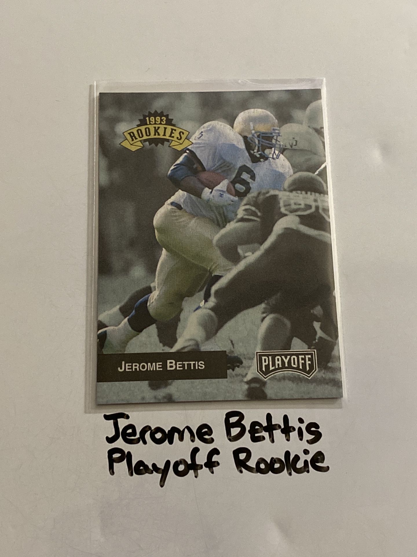 Jerome Bettis Pittsburgh Steelers Hall of Fame RB Playoff Rookie Card.
