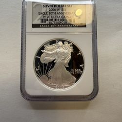 2006 W Silver Eagle 20th Anniversary Ultra Cameo PF70 NGC
