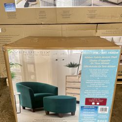 50 OFF Alistair Barrel Accent Chair with Ottoman Blue BRAND NEW for Sale in San Diego CA OfferUp