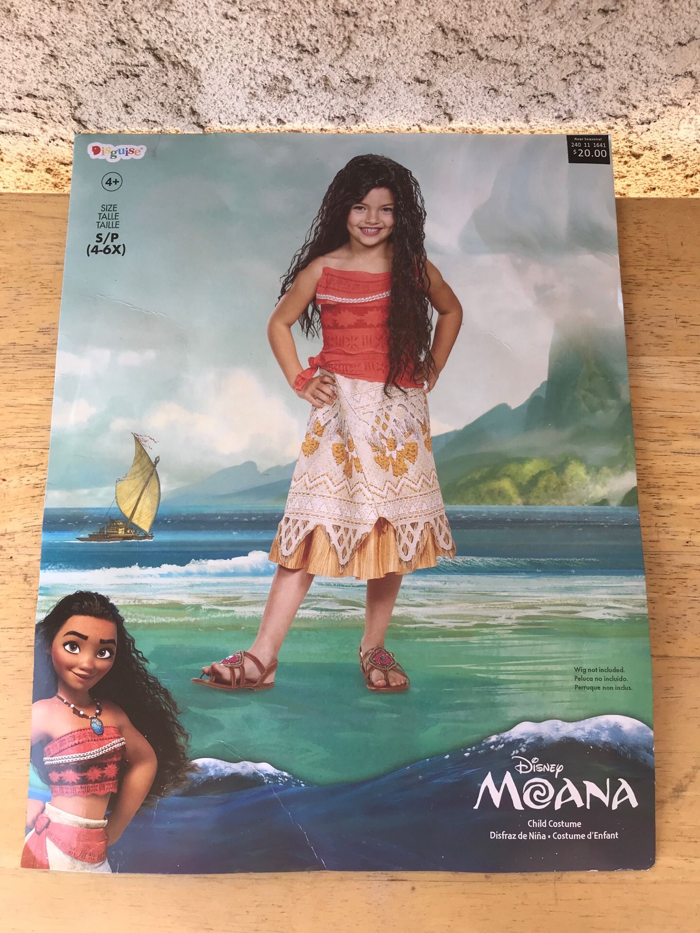 HALLOWEEN DISNEY MOANA DRESS COSTUME KIDS SIZE SMALL 4-6