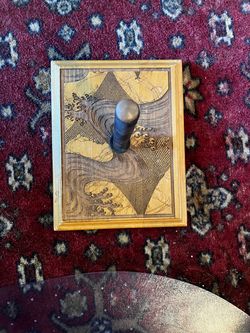 Beautiful etched wood flute stand