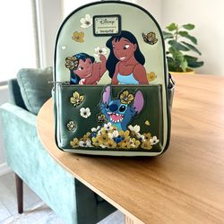 SEND YOUR BEST OFFER: Loungefly Disney Lilo And Stitch Floral  LF Lounge fly Nani Mini Small Green Bag Purse Backpack Experiment 626 