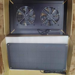 Plug-and-Play 10W Solar Powered Dual Fan Kit for Chicken Coops, Small Greenhouses, Sheds, Doghouses, and More