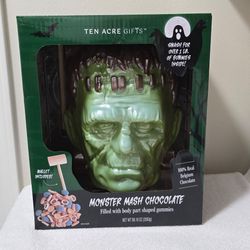 Frankenstein Monster Mash Halloween Gummy Filled Belgium Chocolate Head 5.5 lbs