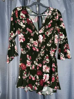Green Flower Romper