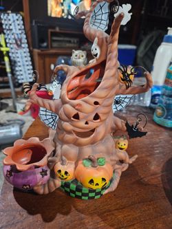 Halloween Haunted Tree Figurine Candle Holder