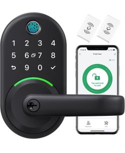 Smart Door Handle Lock with Keypad: Yamiry Fingerprint Smart Knob - Keyless Entry Digital Lock for Front Door - Deadbolt with APP - Generate Passcode 