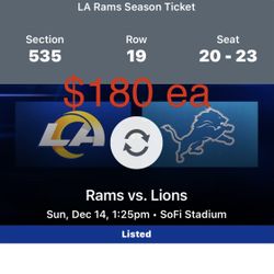 LA Rams VS Detroit Lions NFL Tickets