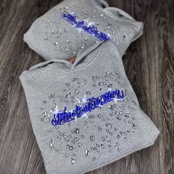 Black Mansions Crystal Raindrop Hoodie ‘Grey’ Brand New