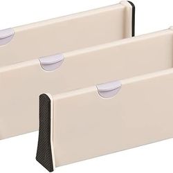 Drawer Dividers 3 Pack Adjustable Expandable Dresser Drawer Organizers for Bedroom, Bathroom, Closet, Office, Kitchen Storage