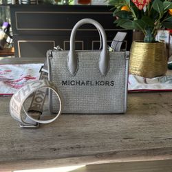 Michael Kors Mirella Extra-Small Logo XS Shopper leather crossbody bag 