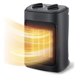 Space Heater, 1500W Electric Heaters Indoor Portable with Thermostat, PTC Fast Heating Ceramic Room Small Heater with Heating and Fan Modes for Bedroo