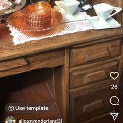 Beautiful Large oak roll top desk.  