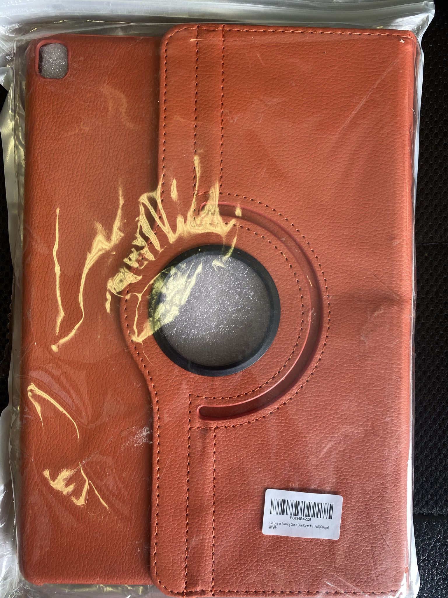360 Degree ratating stand case cover for ipad orange color. Brand new