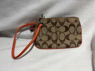 Vintage Coach Signature Canvas Wristlet