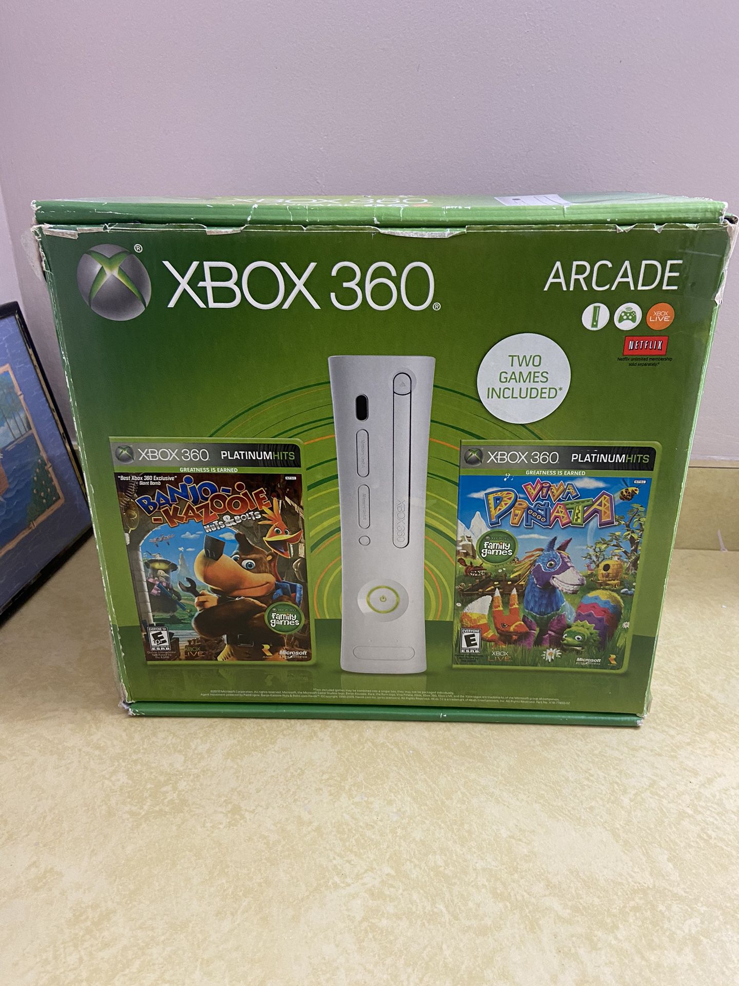 BOX ONLY Xbox 360 Arcade Console Bundle Box only
