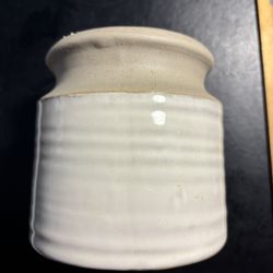 New Two Tone Beige Small Ceramic Pots