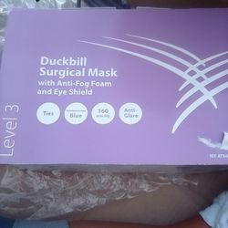 Level 3 Duckbill Surgical Mask With Anti Fog Foam And Eye Shield