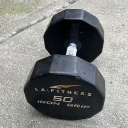 50lb Urethane Iron Grip Dumbbell