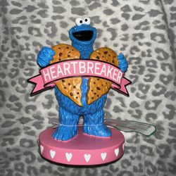 Sesame Street Valentine Cookie Monster Figurine with “Heartbreaker” Cookie