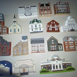 Vtg 1980s Lot The Cat’s Meow Village Shelf Sitter Houses Faline Jones