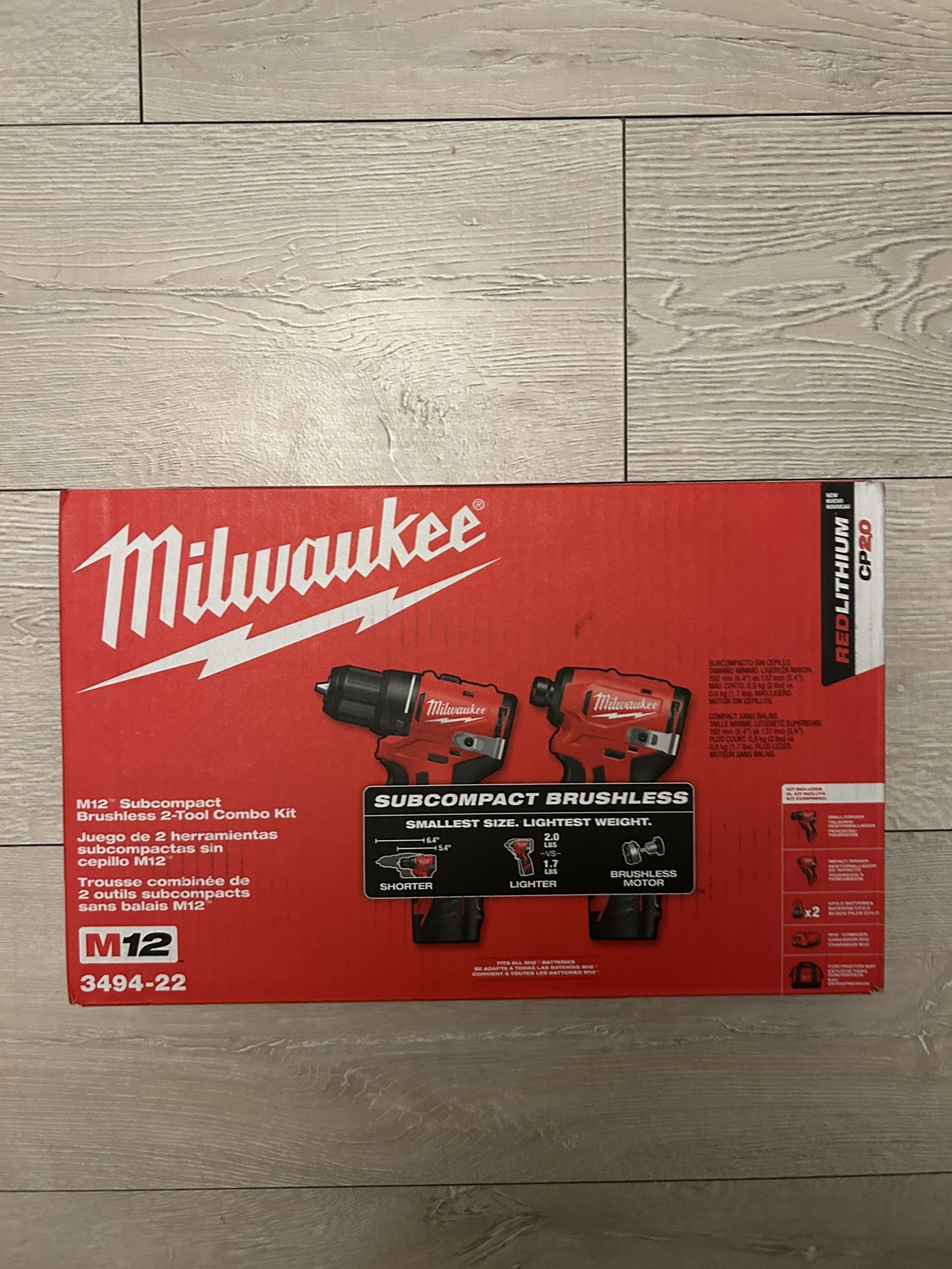 Milwaukee M12 Subcompact Brushless 2-tool Combo Kit ( NEW MODEL )