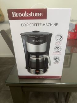 NEW Brookstone 10-Cup Drip Coffee Maker – Brand New Sealed – $25