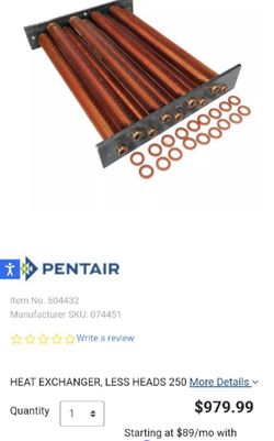 Pentair Heat Exchanger 250