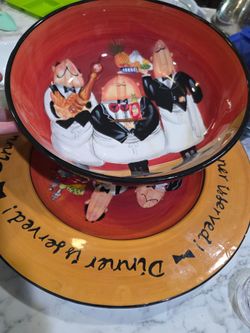 Certified international large serving bowl and platter
