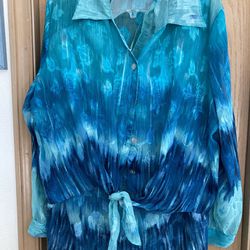 Néw Womens Capistrano Sheer Bathing Suit Cover up Jacket And Sarong 