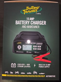 Battery Tender 15 AMP Battery Charger & Maintainer-12V Switchable 15 AM/8AMP/2AM