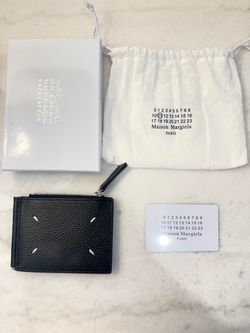 Maison Margiela Paris Four Stitches Grain Leather Money Clip Zip Wallet